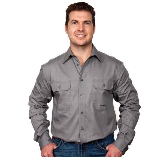 Just Country Evan Workshirt Steel Grey