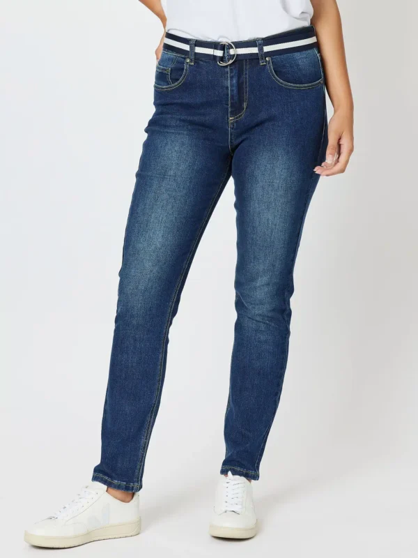 Threadz Sammi HighRise Slim Leg Stretch Jean - Dark Denim 40785