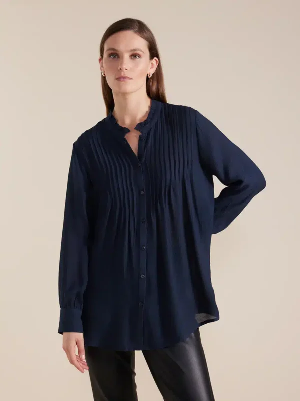 Marco Polo Long Sleeve Longline Pintuck Shirt YTMW44635 - Image 8