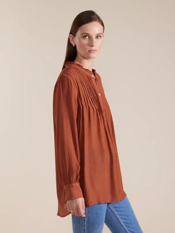 Marco Polo Long Sleeve Longline Pintuck Shirt YTMW44635 - Image 3