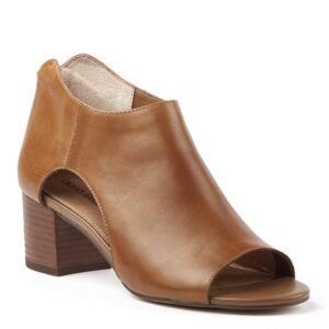 Adalena Peep Toe Block Heel Tan