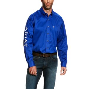 Ariat Mens Team Logo LS Shirt Ultramarine/White