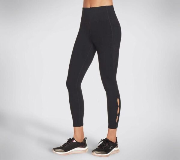 Black GoFlex Slit High Waisted 7/8 Leggings By Skechers