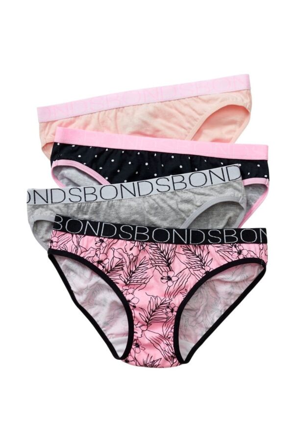 Bonds Bikini Underwear Pink & Black 4Pk