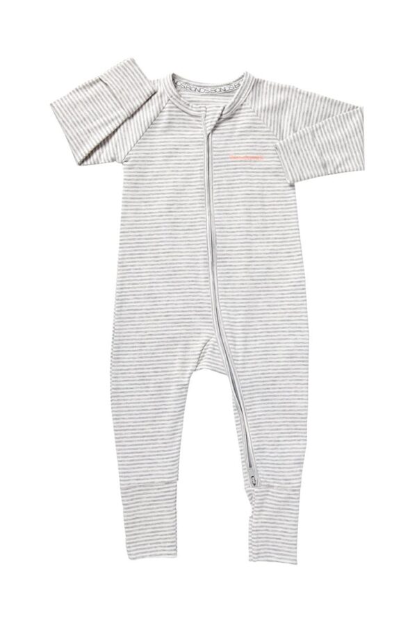 Bonds Zip Wondersuit Luxe Storm Marle/White BZDYM 50A Stripe