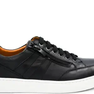 Cabello Mens Black Zip Slip On