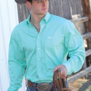 Cinch Solid Mint Shirt Mens
