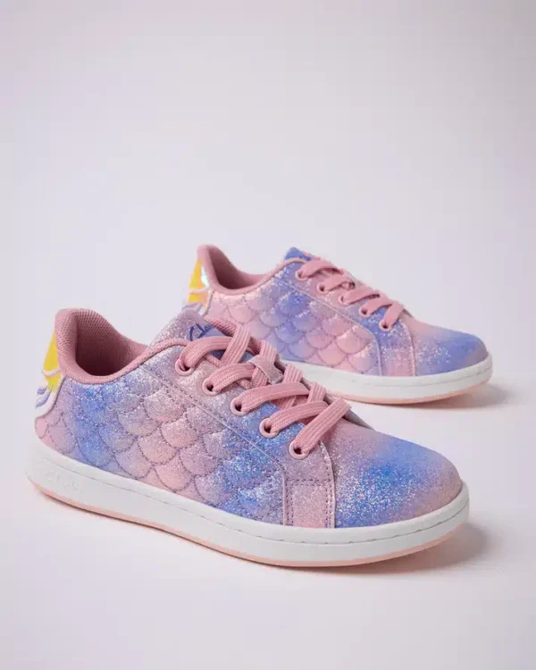 Clarks Delphina Snr Pink Multi kids sneaker