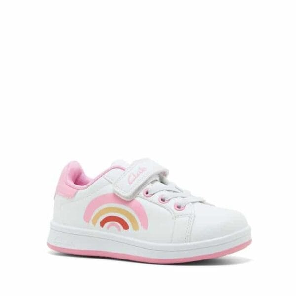 Clarks Delta Jnr White/Musk Sneakers