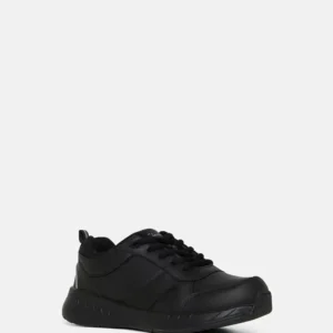 Clarks Hendrix Blackout Kids School Shoe Leather