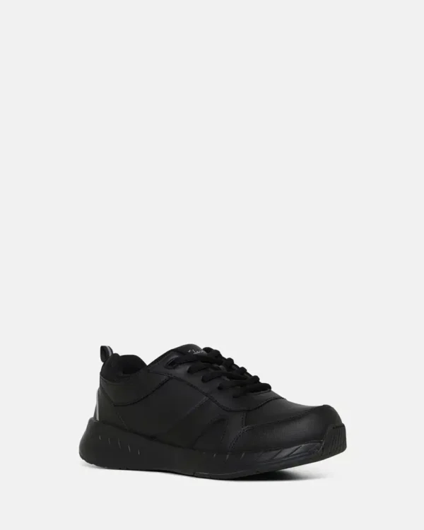 Clarks Hendrix Blackout Kids School Shoe Leather
