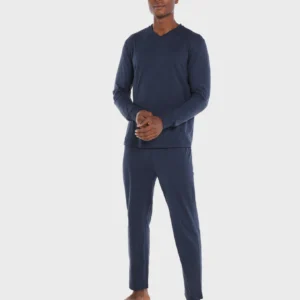 Coast Clothing Co Mens Essential Knit PJ Set Navy