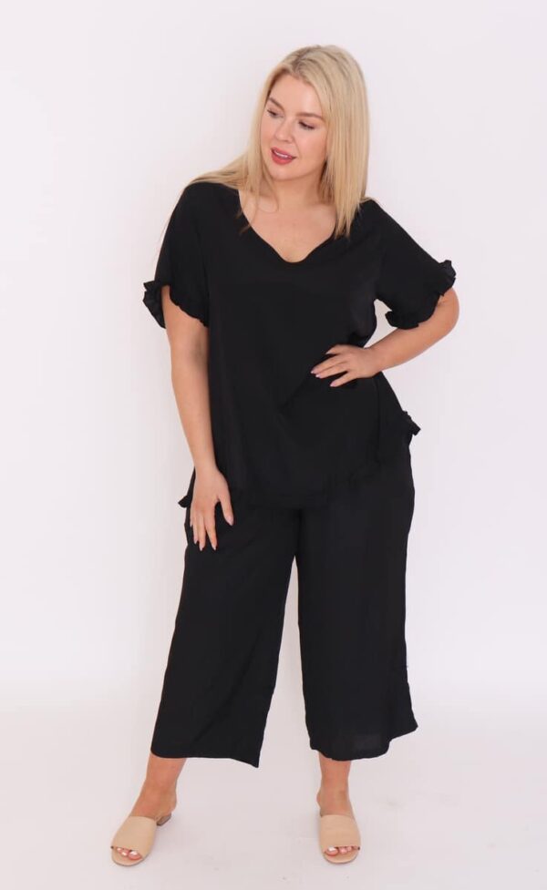 Cotton Village Black silk pants 7748