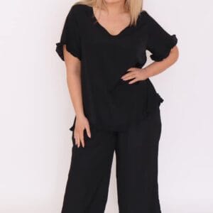 Cotton Village Black silk pants 7748