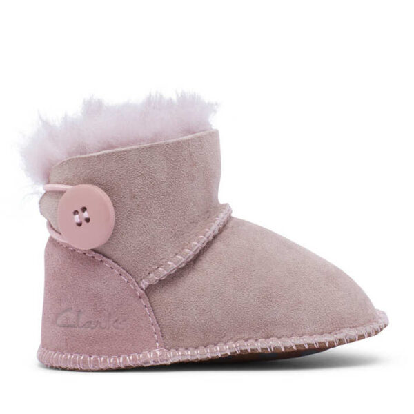 Clarks Kids Cuddle Bootie Slippers Dusty Pink