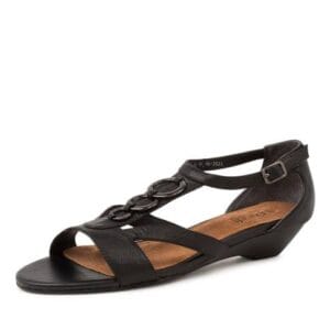 Diana Ferrari Supersoft Bablie Black Leather Sandals