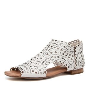 Django and Juliette Powers White Leather Sandal