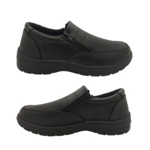 Grosby Arnie Black Zip Slip On Mens