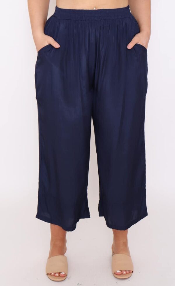 Cotton Village Navy Silk Pant