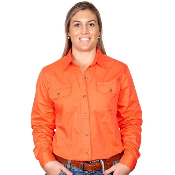 Just Country Brooke Workshirt Hot Coral