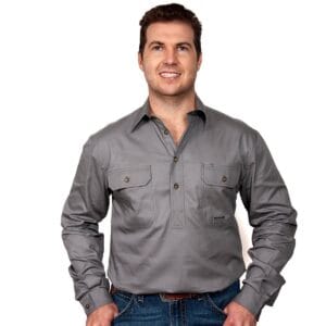 Just Country Cameron Workshirt Steel Grey