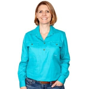 Just Country Jahna Work Shirt Turquoise