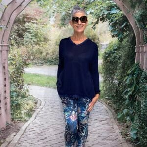 La Strada 40%LINEN60%VISCOSE TOP, NAVY