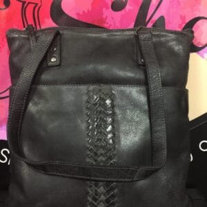 Ladies Leather Tote Bag - Charcoal