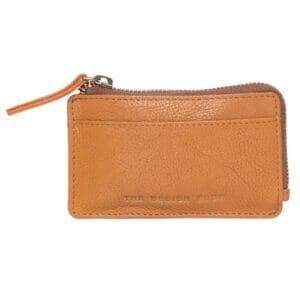 Lima Tan Grain Leather Zippered Card Case