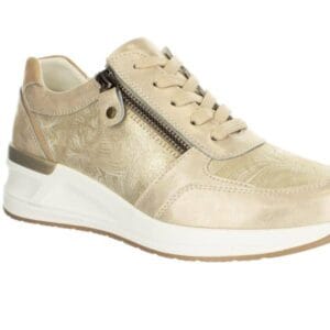Lorella Charlotte Gold Leather Sneakers
