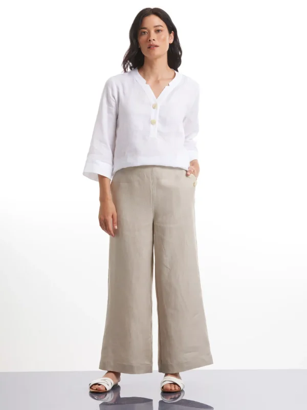 Marco Polo White Linen Shirt YTMS44561