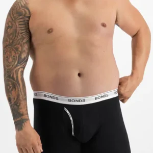 Mens Bonds Guyfront Mid Trunk Black