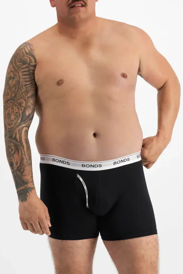 Mens Bonds Guyfront Mid Trunk Black
