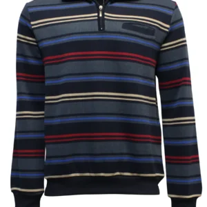 Pilgrim Mens Qtr Zip FrenchRib Navy/Denim