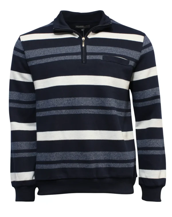 Pilgrim Mens Qtr Zip Oatmeal/Navy