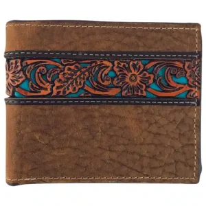 Roper Mens Leather  Wallet Tooled