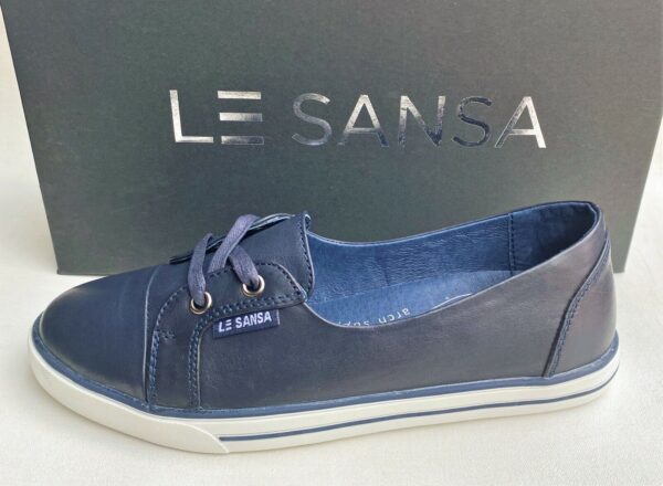 Le Sansa Kelly Navy Leather Sneaker