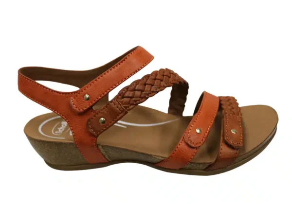 Scholl Josie Burnt Orange Womens Sandal Orthaheel