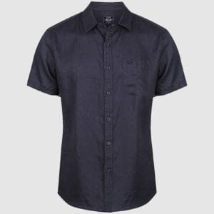 Short Sleeve Linen Shirt in Navy Coast Clothing Co.