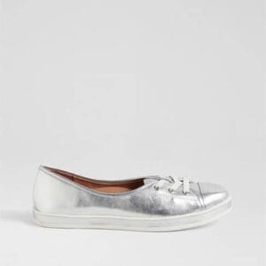 SUPERSOFT AUGUSTS SILVER LEATHER SNEAKERS