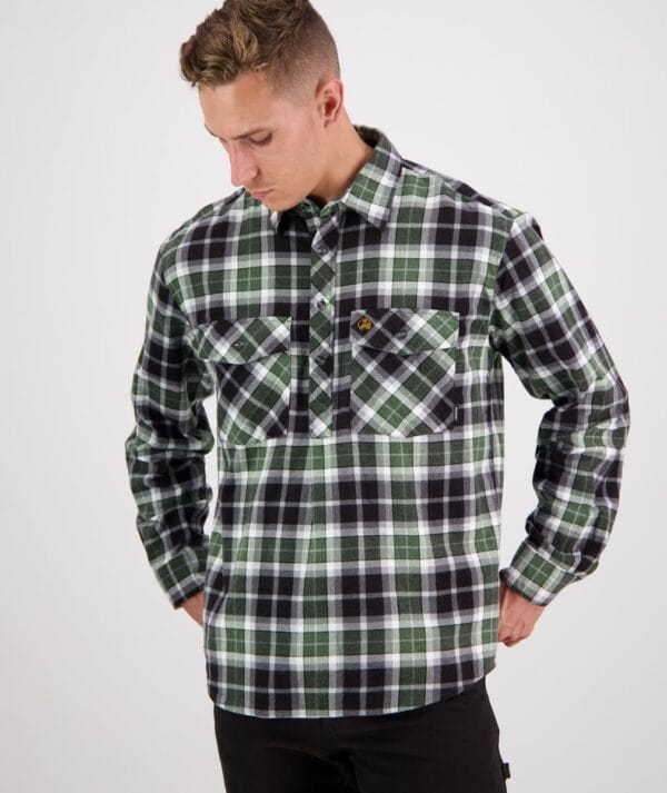Swanndri Mens Full Button Egmont Deep Green