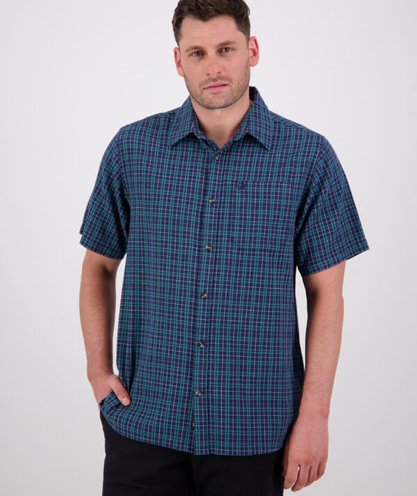 SwanndriRussell Shirt Navy Jade Green Mens