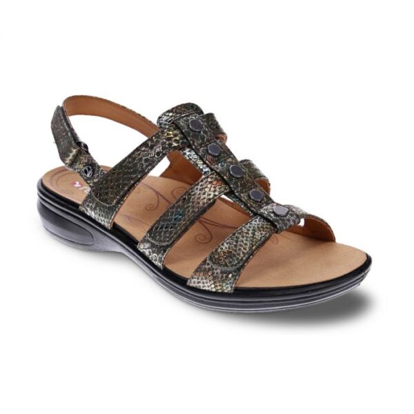 Revere Toledo Peacock Python Backstrap Sandal