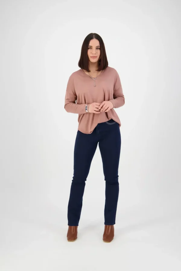 Vassalli 5781 Mid Blue - Slim Leg Full Length Jean - Image 5