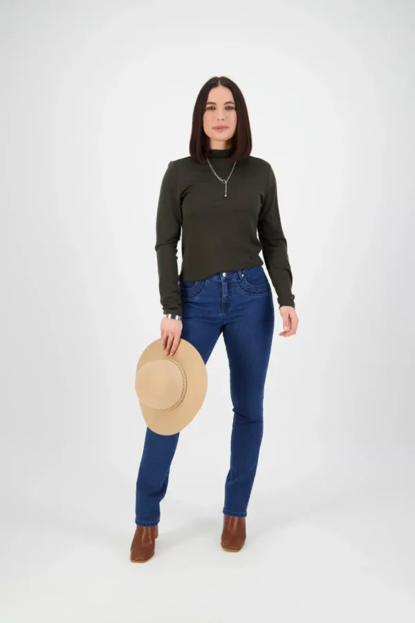 Vassalli 9901 Blue Denim, Indigo Denim - Slim Leg Full Length Jean - Image 7