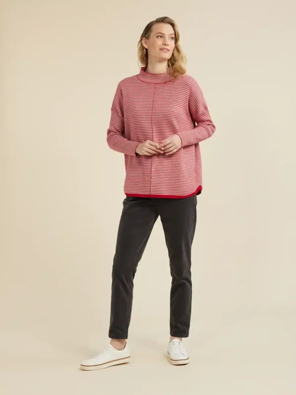 Yarra Trail Fine Stripe Scoop Hem Jumper YT24W7638 - Image 4