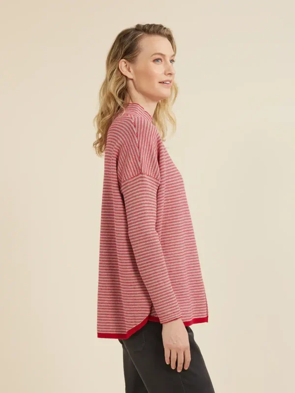 Yarra Trail Fine Stripe Scoop Hem Jumper YT24W7638 - Image 3