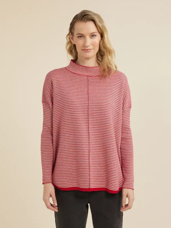 Yarra Trail Fine Stripe Scoop Hem Jumper YT24W7638
