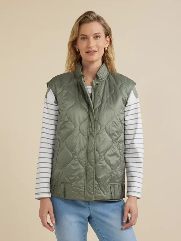 Yarra Trail Quilted Vest YT24W6212 Tan - Image 5