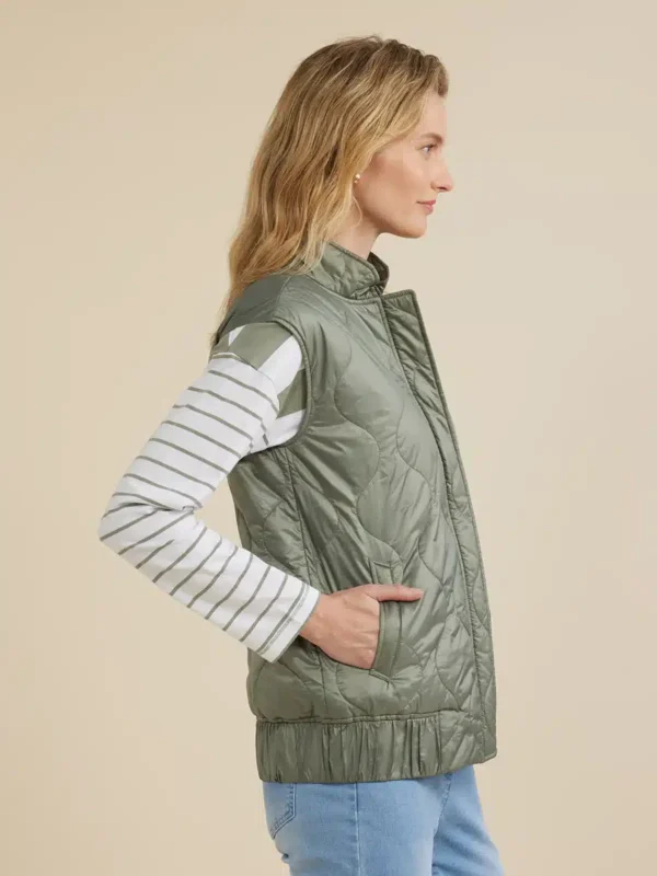 Yarra Trail Quilted Vest YT24W6212 Tan - Image 3